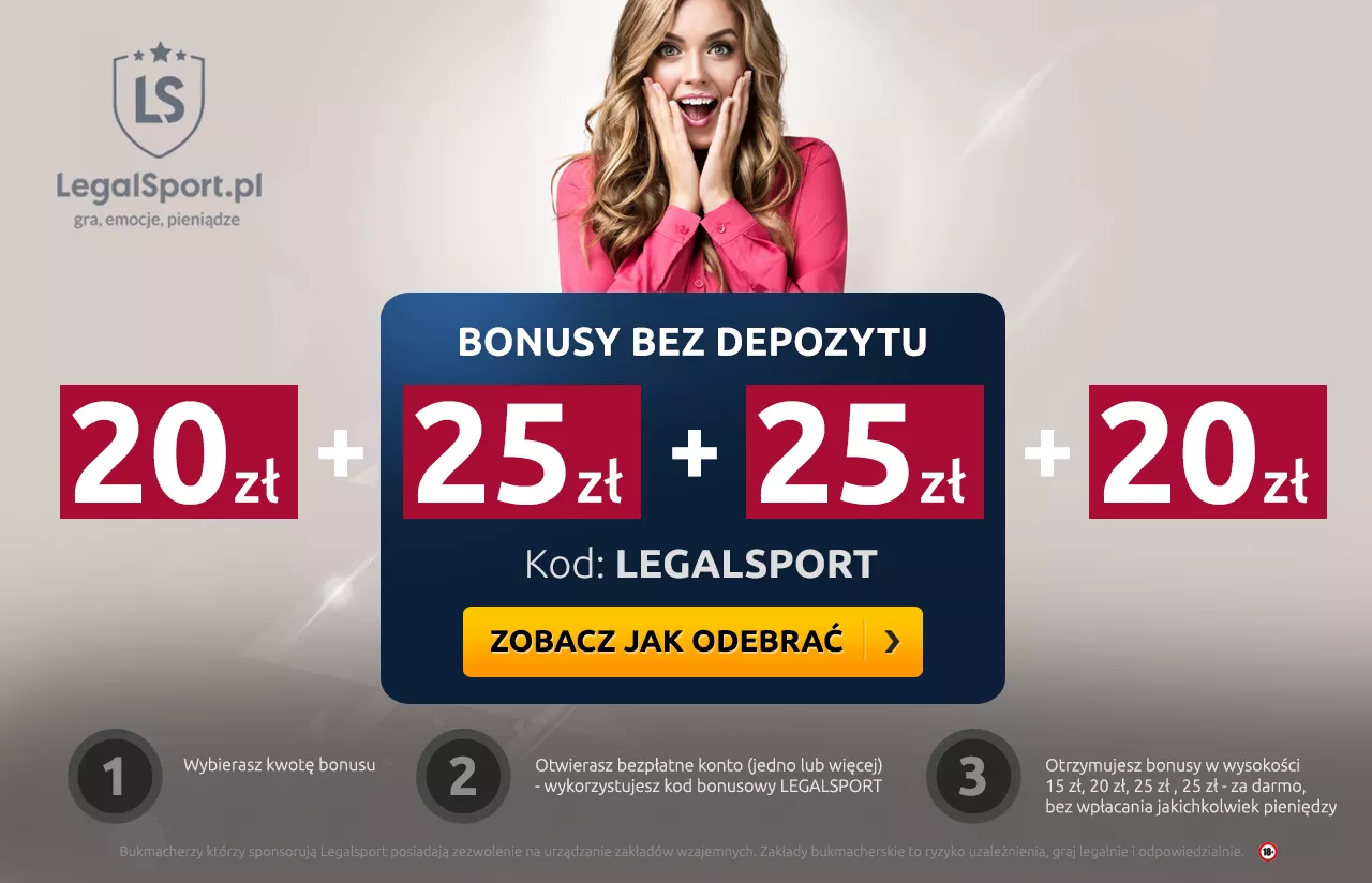 Darmowe bonusy bez depozytu u legalnych polskich bukmacherów internetowych za rejestrację konta online