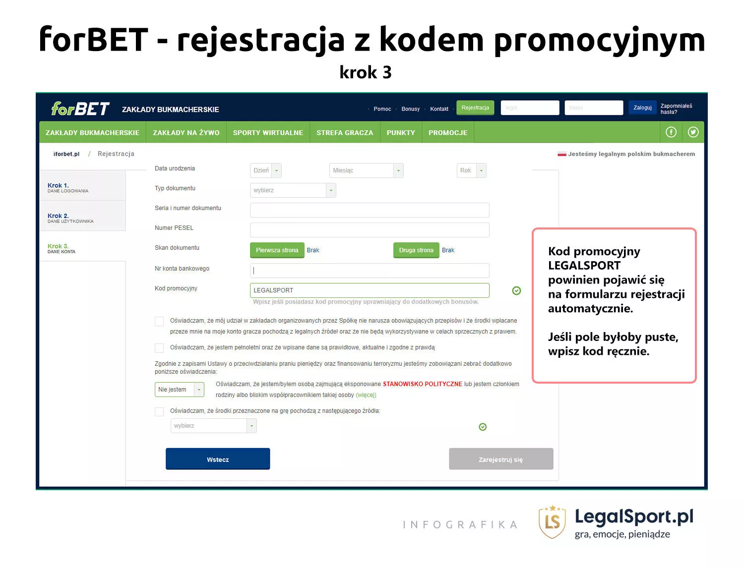 W ostatnim kroku należy wpisać kod promocyjny