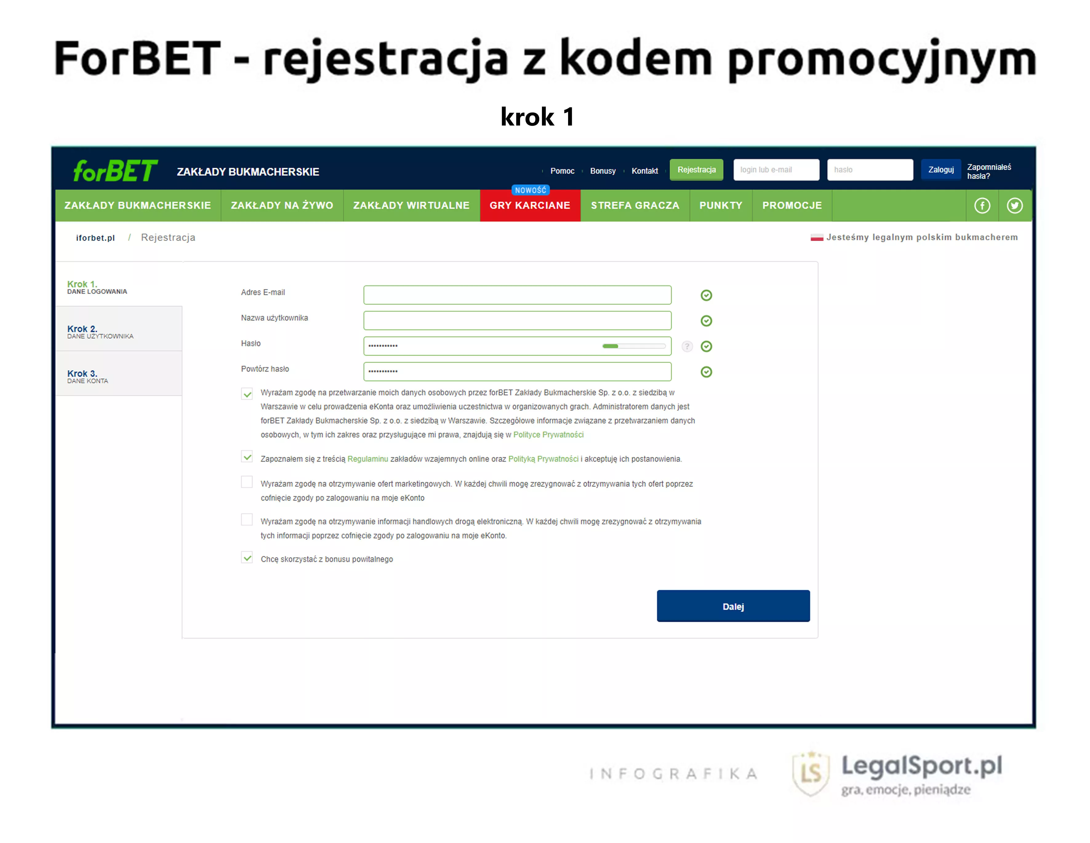 Jak przebiega rejestracja w forbet z kodem