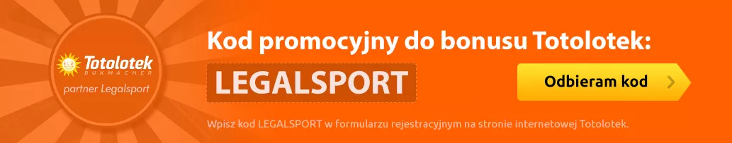 LEGALSPORT - kod do najlepszego bonusu powitalnego w Totolotku