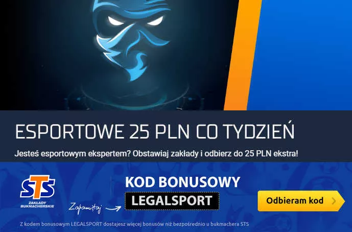 Esportowe 25 PLN co tydzień u legalnego buka STS online