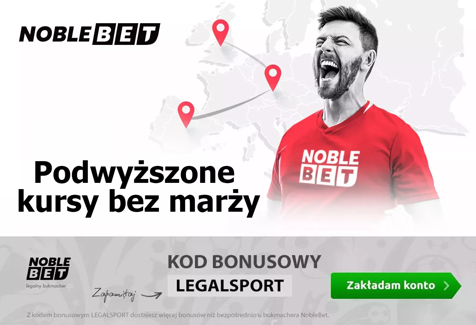 Podwyższone kursy w Noblebet Zakłady Bukmacherskie. Atrakcyjne mnożniki na pewne typy bukmacherskie online