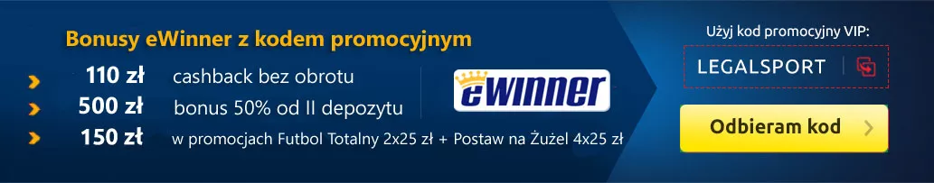 Zestaw bonusów na start w eWinner online z kodem