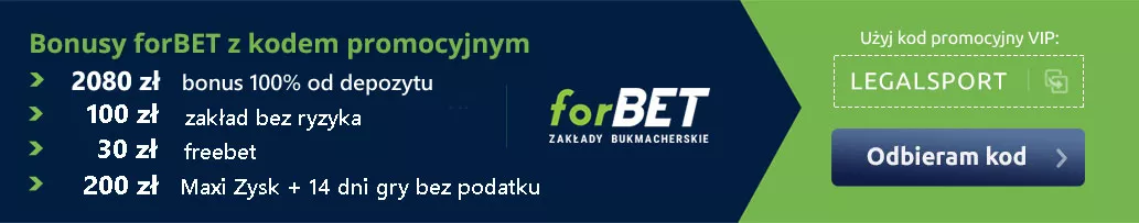Unikalny bonus na powitanie 3310 zł od forBET Zakłady Sportowe