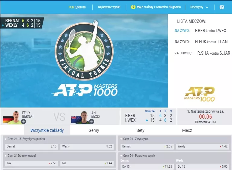 Wirtualny tenis w Noblebet online