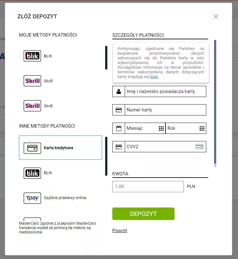 Infografika - jak przelać pieniądze do Superbet z karty bankowej