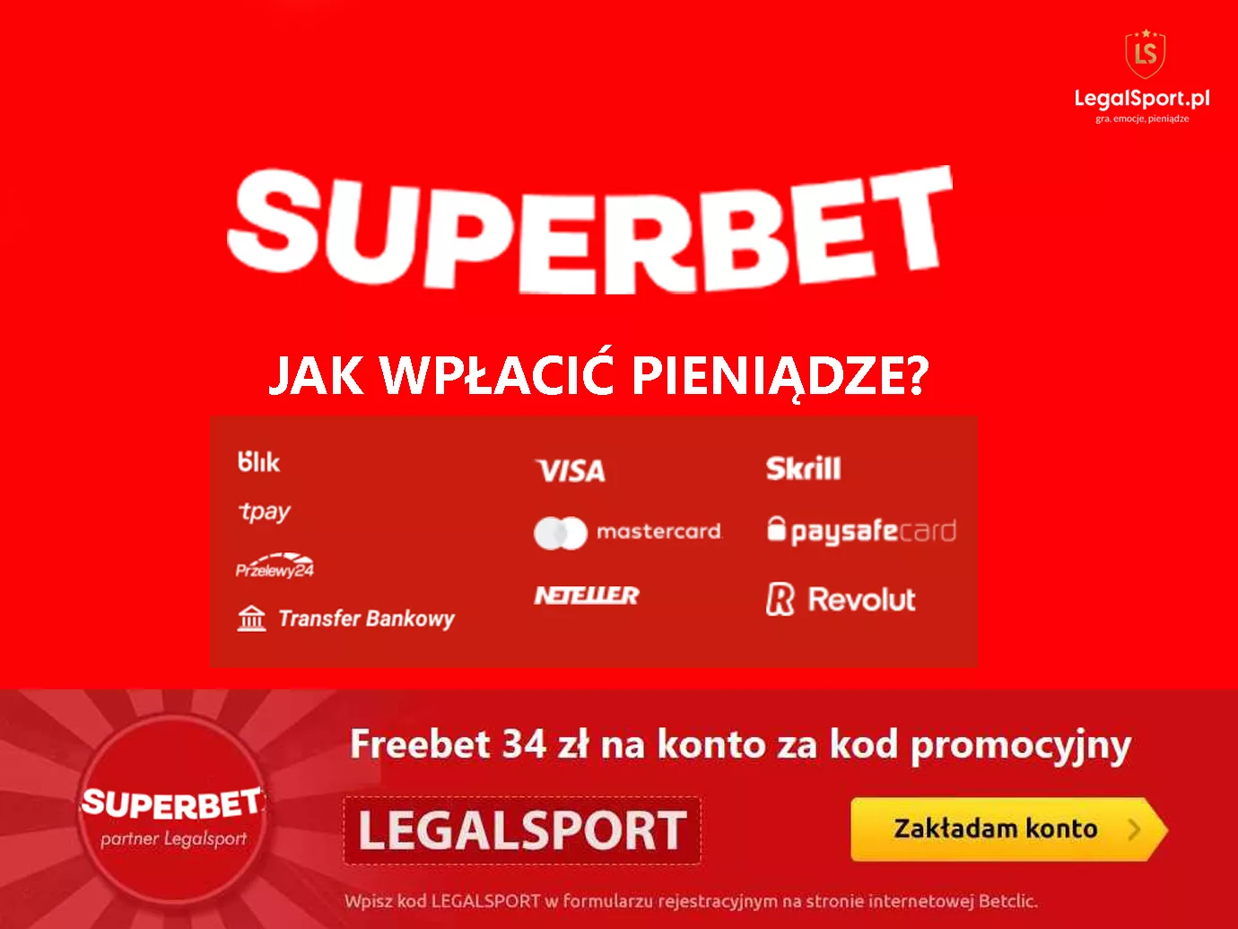 Superbet - metody płatności u legalnego bukmachera online