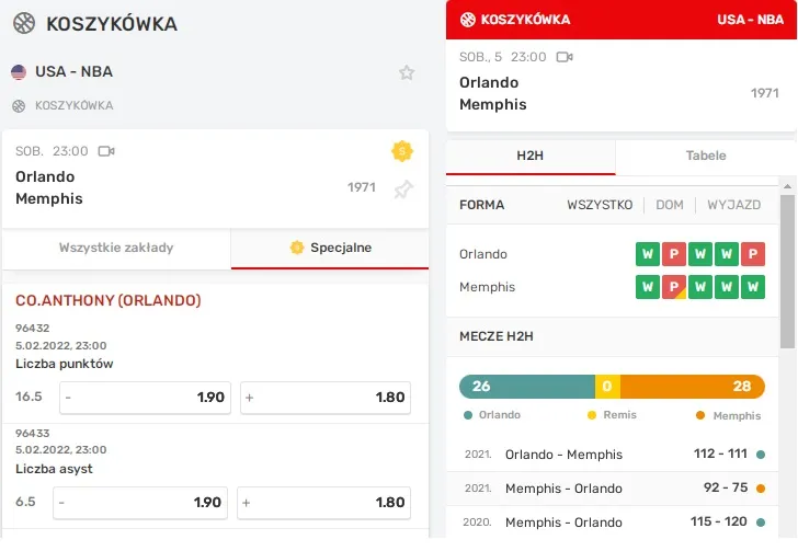Zakłady specjalne na basketball w Superbet