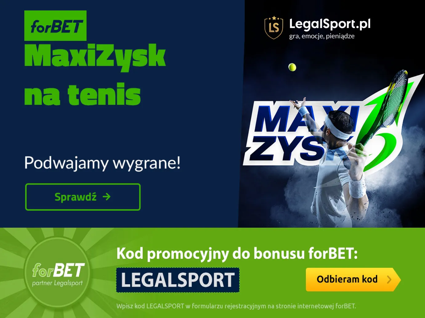 MaxiZysk na tenis - promocja forBET na Wimbledon 2022
