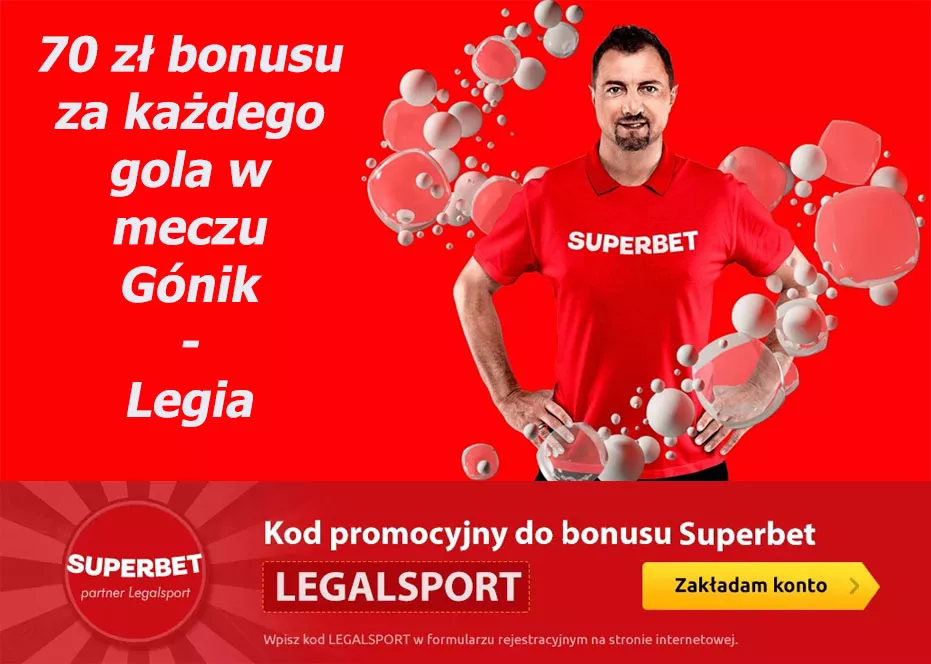 70 zł za każdego gola w meczu Górnik - Legia od Superbet