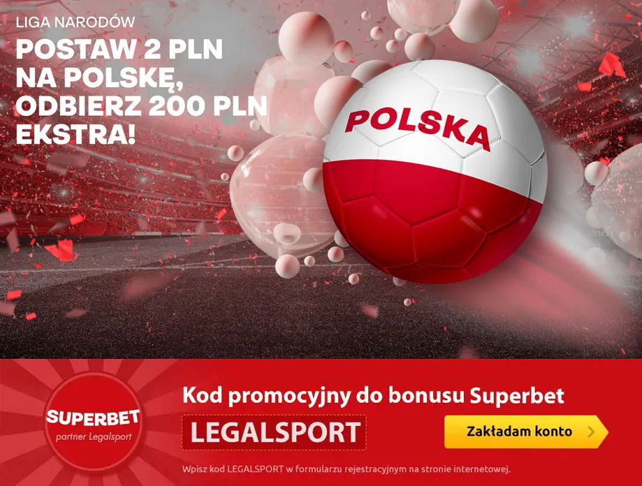 Kurs 100.00 na Holandia vs. Polska w Superbet