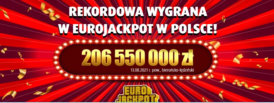 Astronomiczna wygrana w Eurojackpot w Polsce - 206 550 000 złotych
