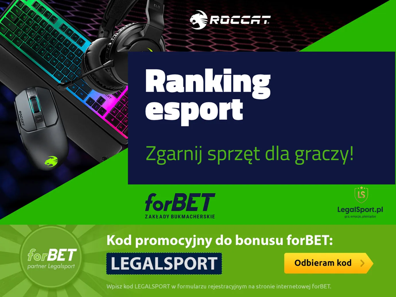 Ranking esport w forBET - jak wygrać bonus 10 000 PLN