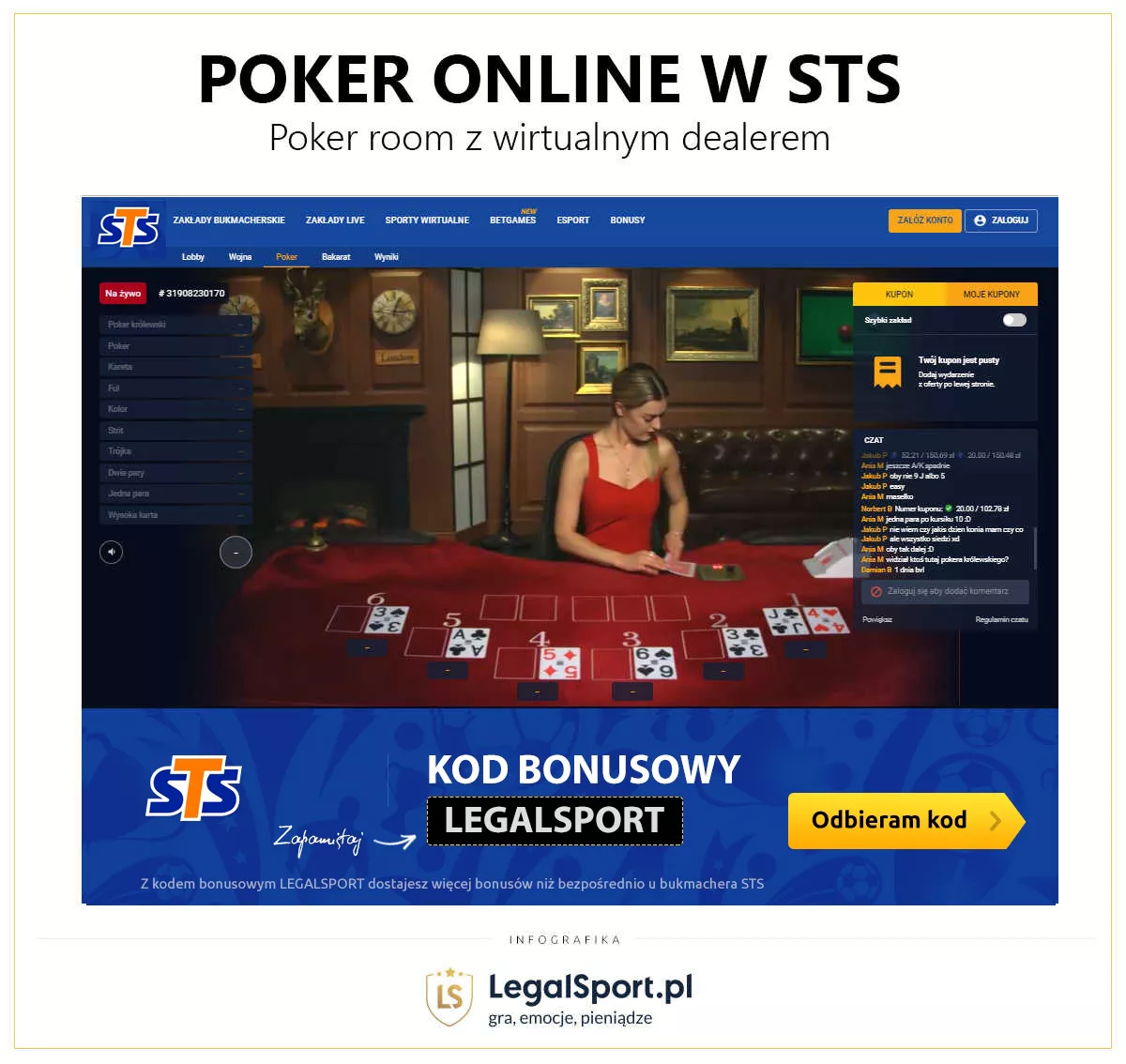 Poker online - karciane gry kasynowe w STS Zakłady Bukmacherskie