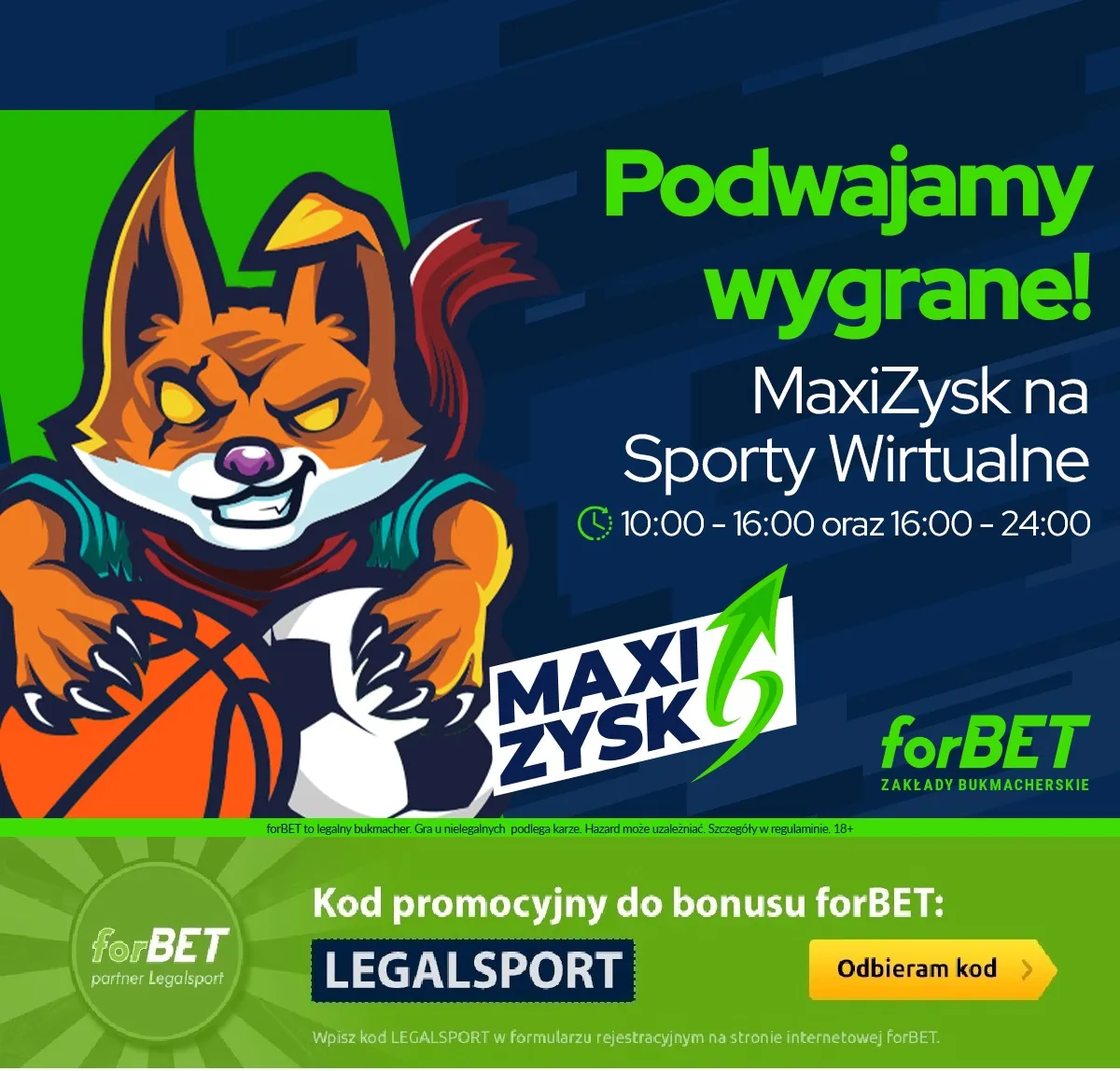 MaxiZysk na sporty wirtualne w forBET