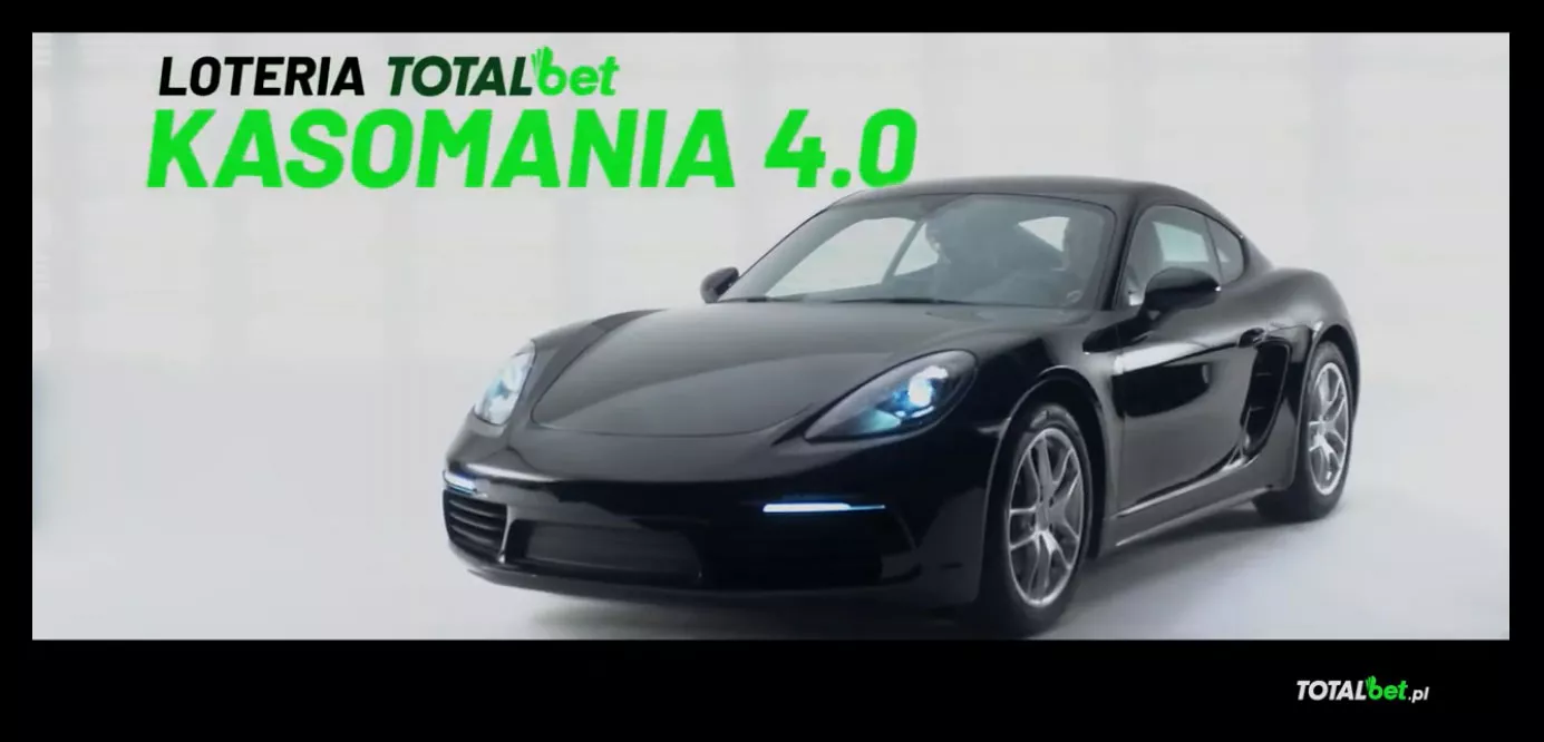 Zrzut ze spotu reklamowego Totalbet Kasomania z nagrodą porsche