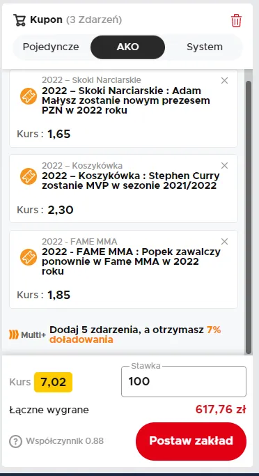 Specjalne typy na kuponie akumulowanym