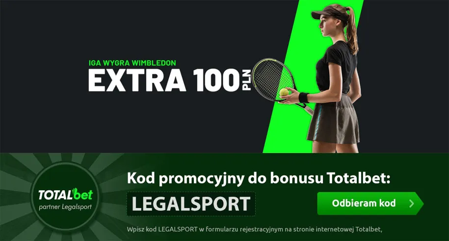 Bonus 100 zł za wygraną Świątek na Wimbledonie 2022