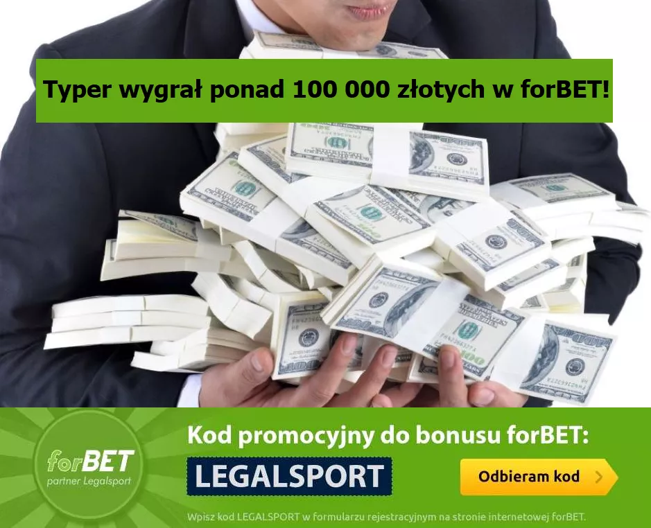 Niesamowita wygrana w forBET - 100 000 złotych z zakładów LIVE