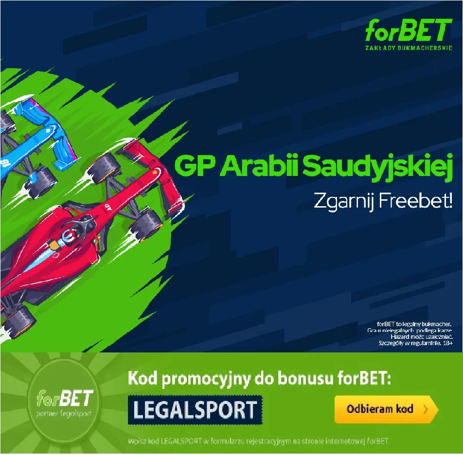 Promocja z freebetem 30 PLN na GP Arabii Saudyjskiej