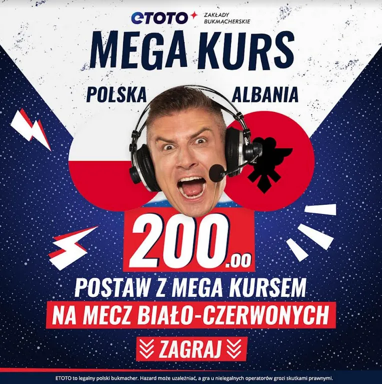 Megakurs 200.00 na Polska - Albania w promocji Etoto (27.03.2023)
