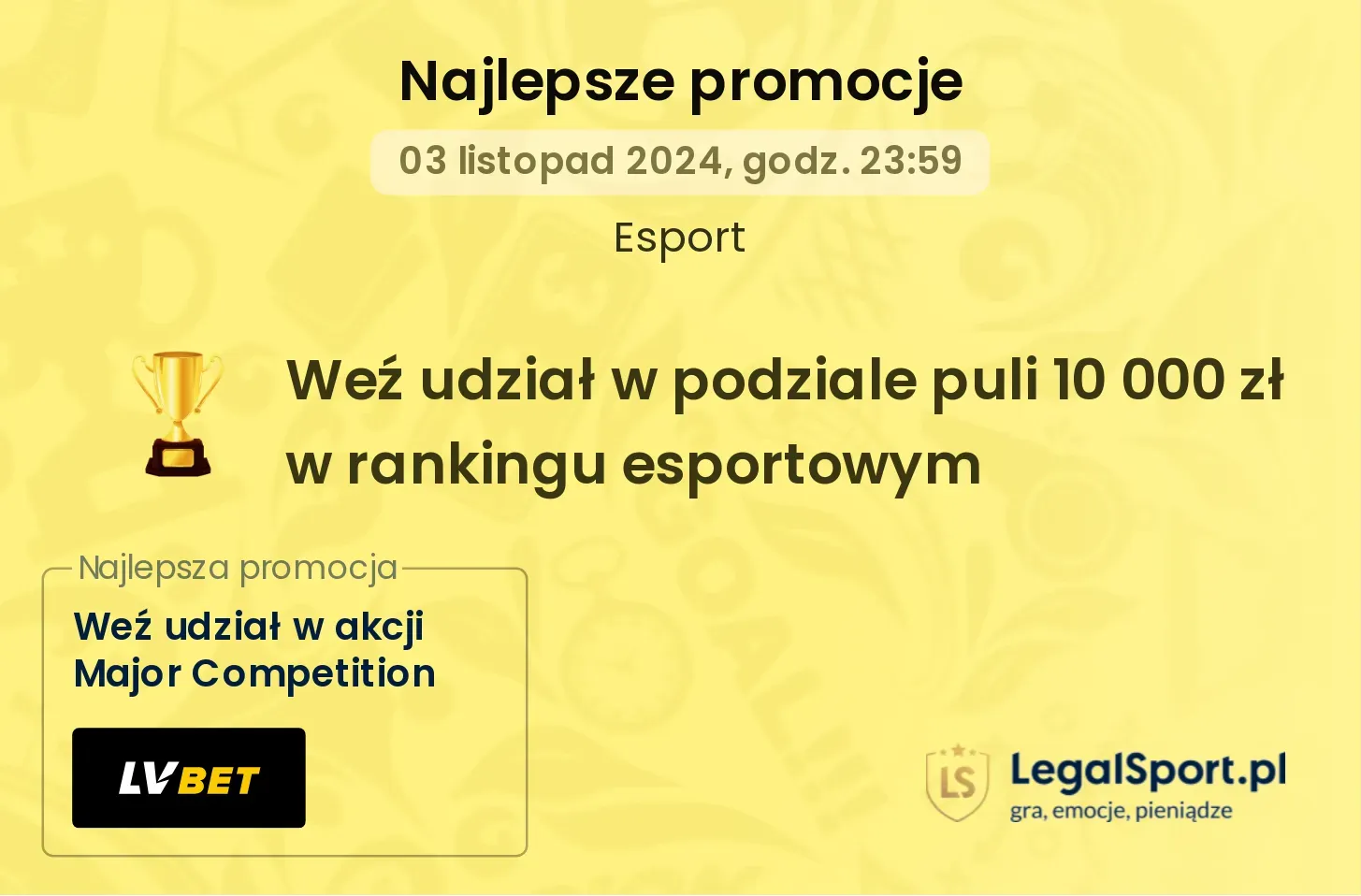 Weź udział w podziale puli 10 000 zł w rankingu esportowym promocje bonusy na mecz