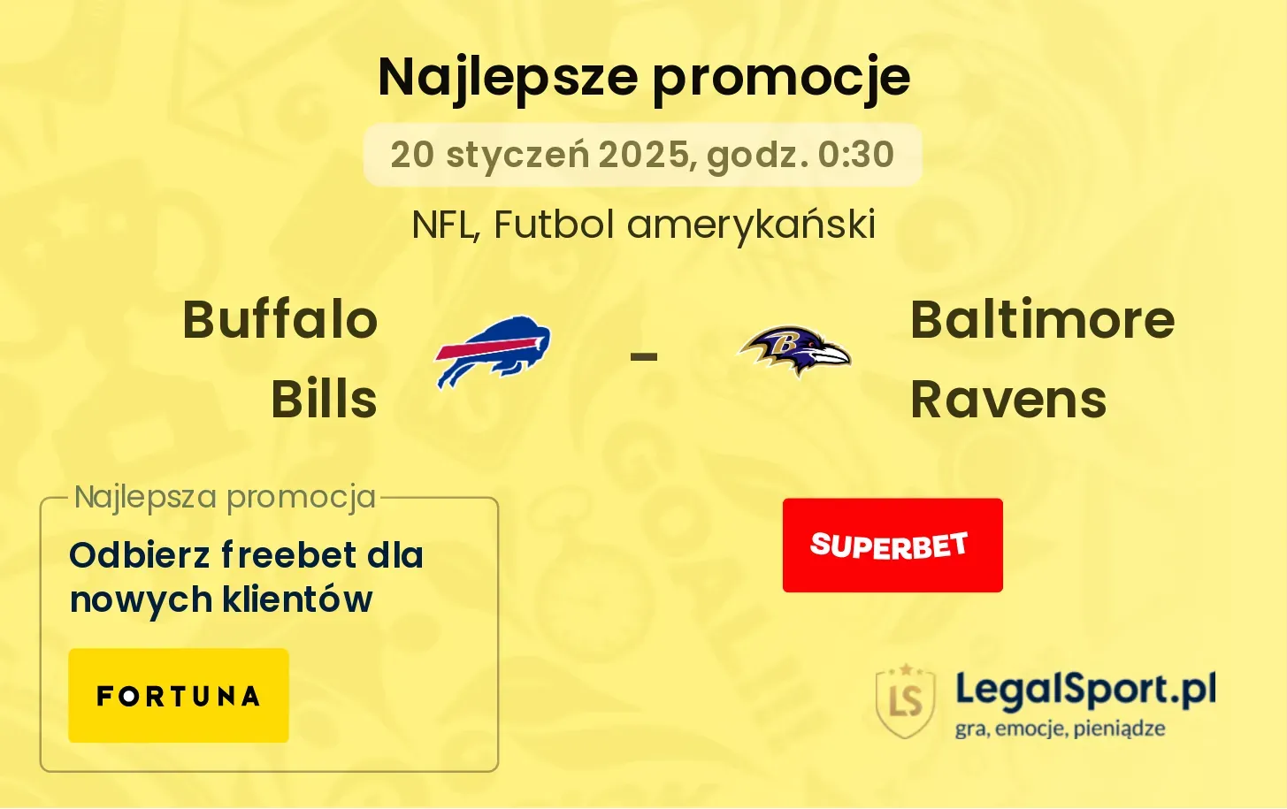 Buffalo Bills - Baltimore Ravens promocje bonusy na mecz