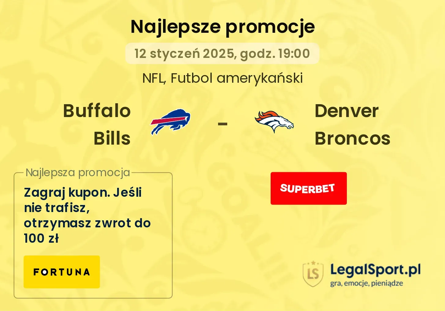 Buffalo Bills - Denver Broncos promocje bonusy na mecz