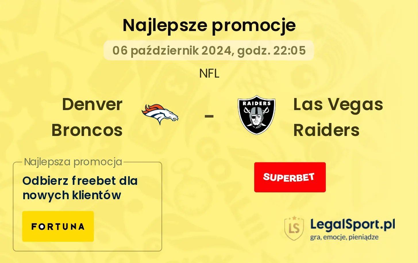 Denver Broncos - Las Vegas Raiders promocje bonusy na mecz