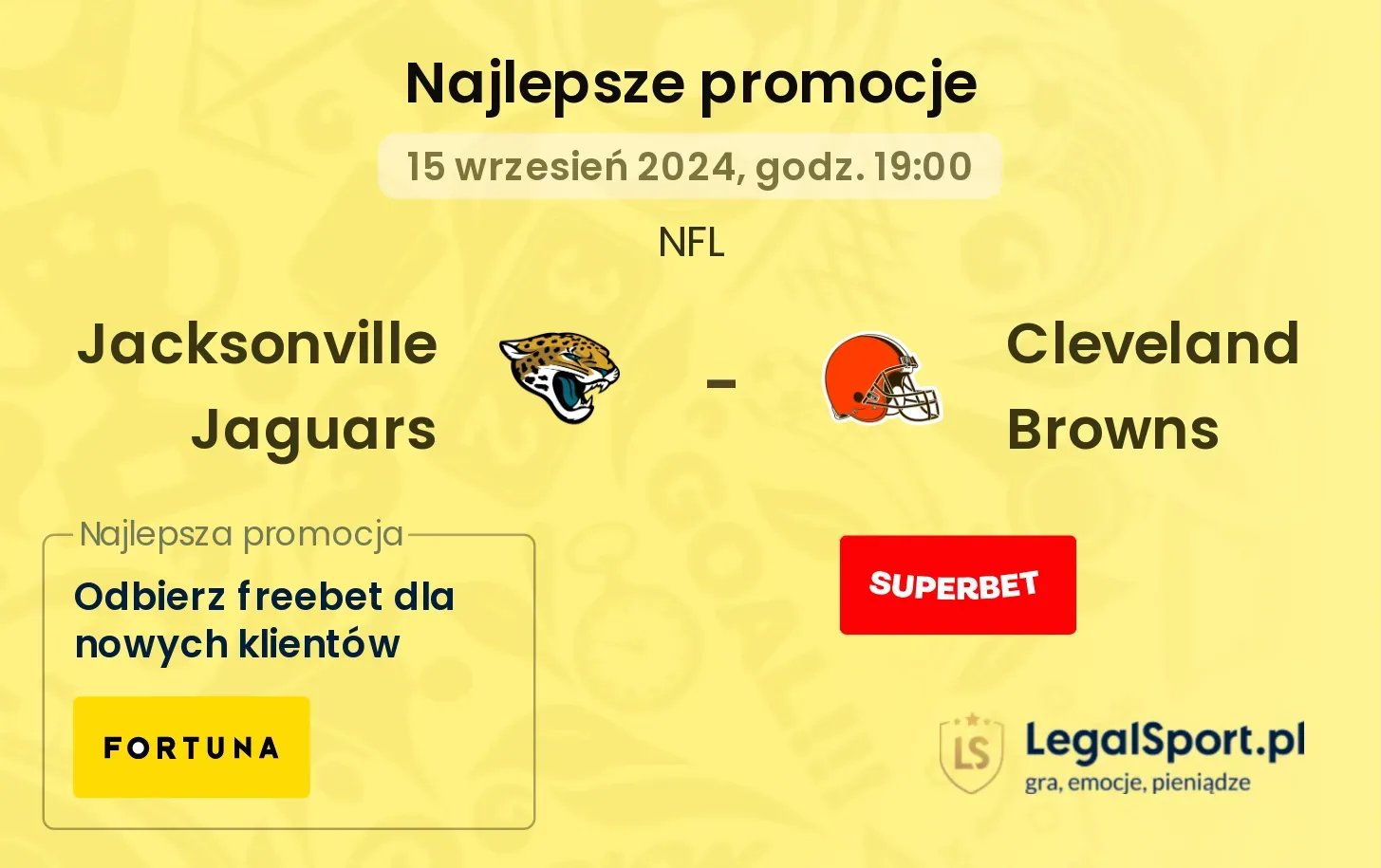 Jacksonville Jaguars -  Cleveland Browns promocje bonusy na mecz