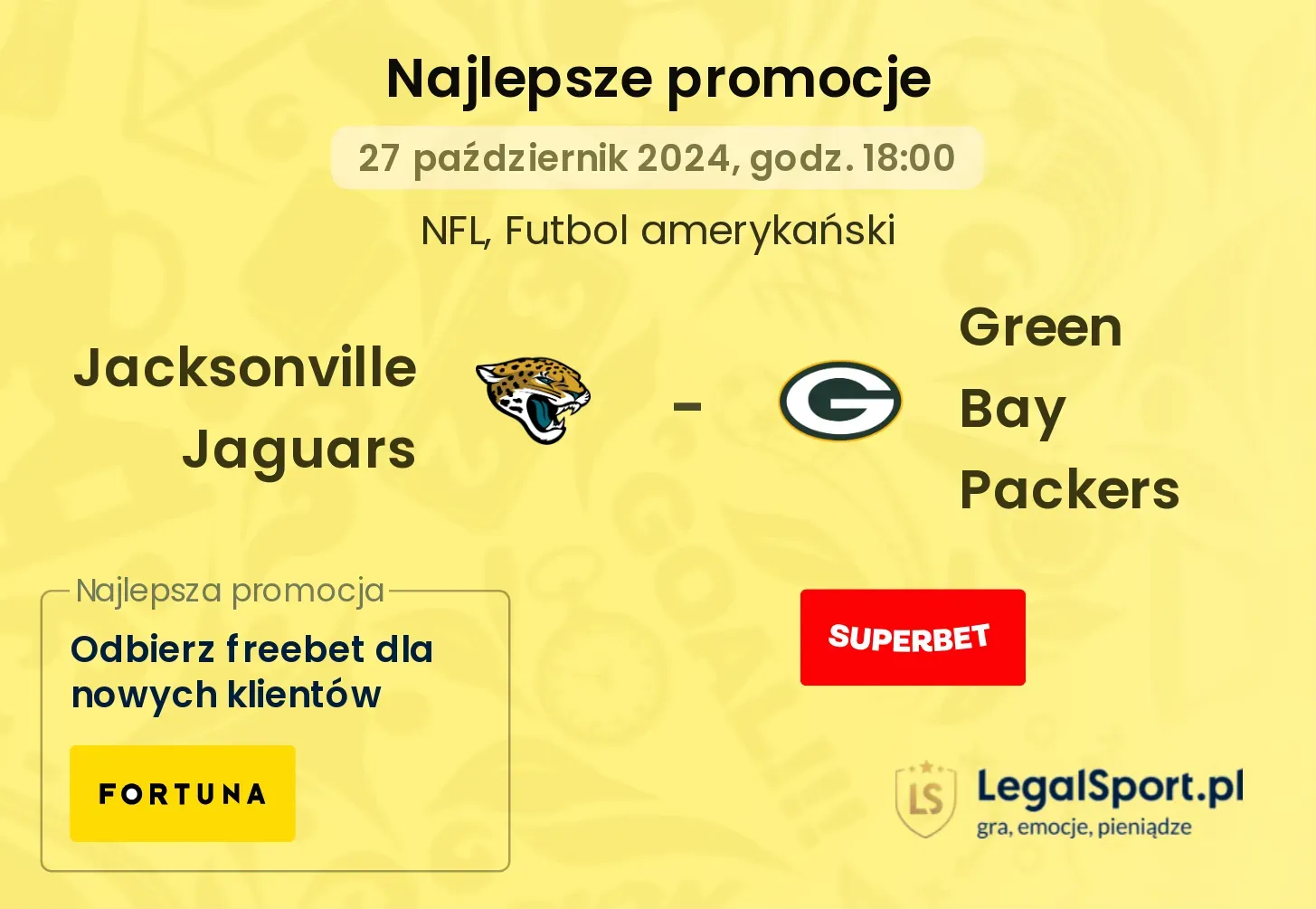 Jacksonville Jaguars - Green Bay Packers promocje bonusy na mecz