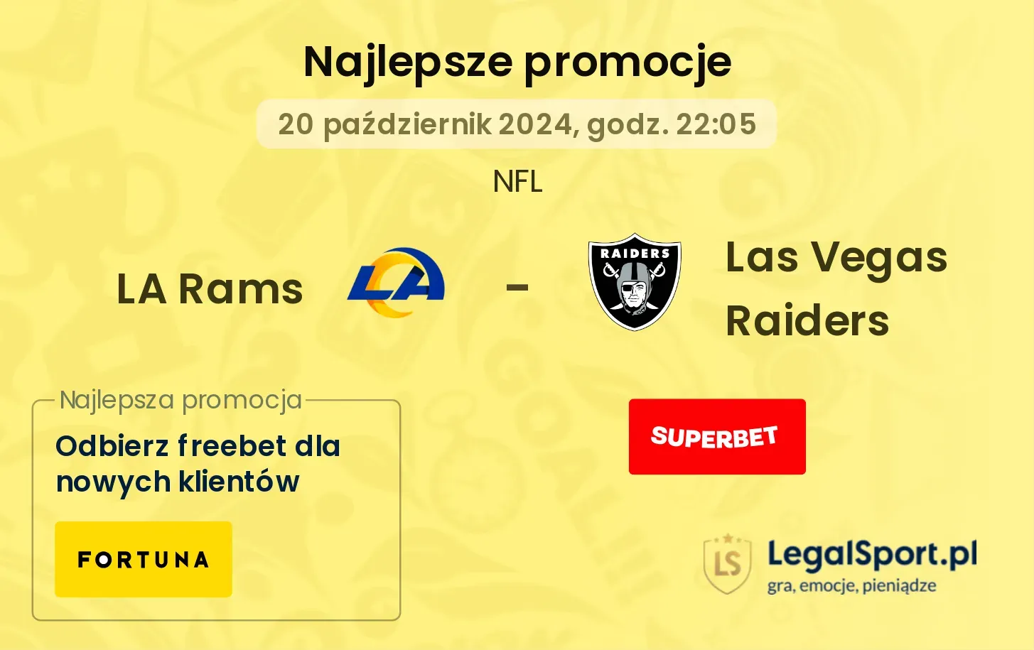 LA Rams - Las Vegas Raiders promocje bonusy na mecz