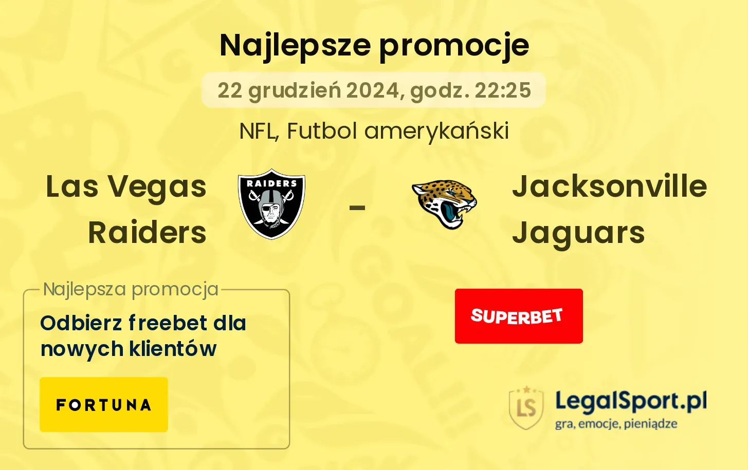 Las Vegas Raiders - Jacksonville Jaguars promocje bonusy na mecz