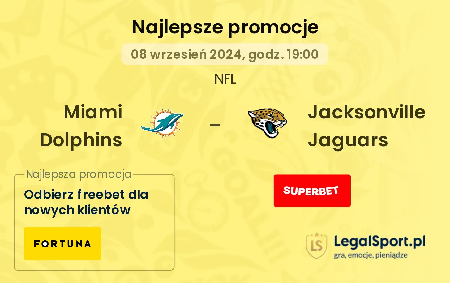 Miami Dolphins - Jacksonville Jaguars promocje bonusy na mecz