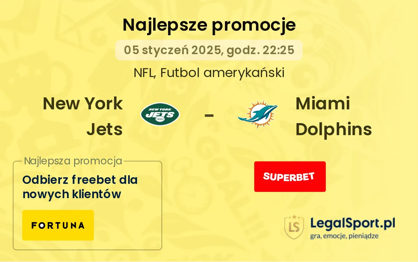 New York Jets - Miami Dolphins promocje u bukmacherów