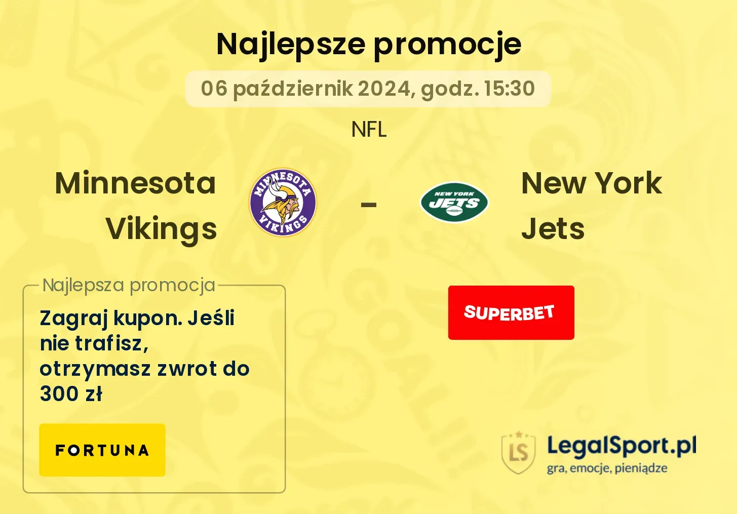 Minnesota Vikings - New York Jets promocje bonusy na mecz