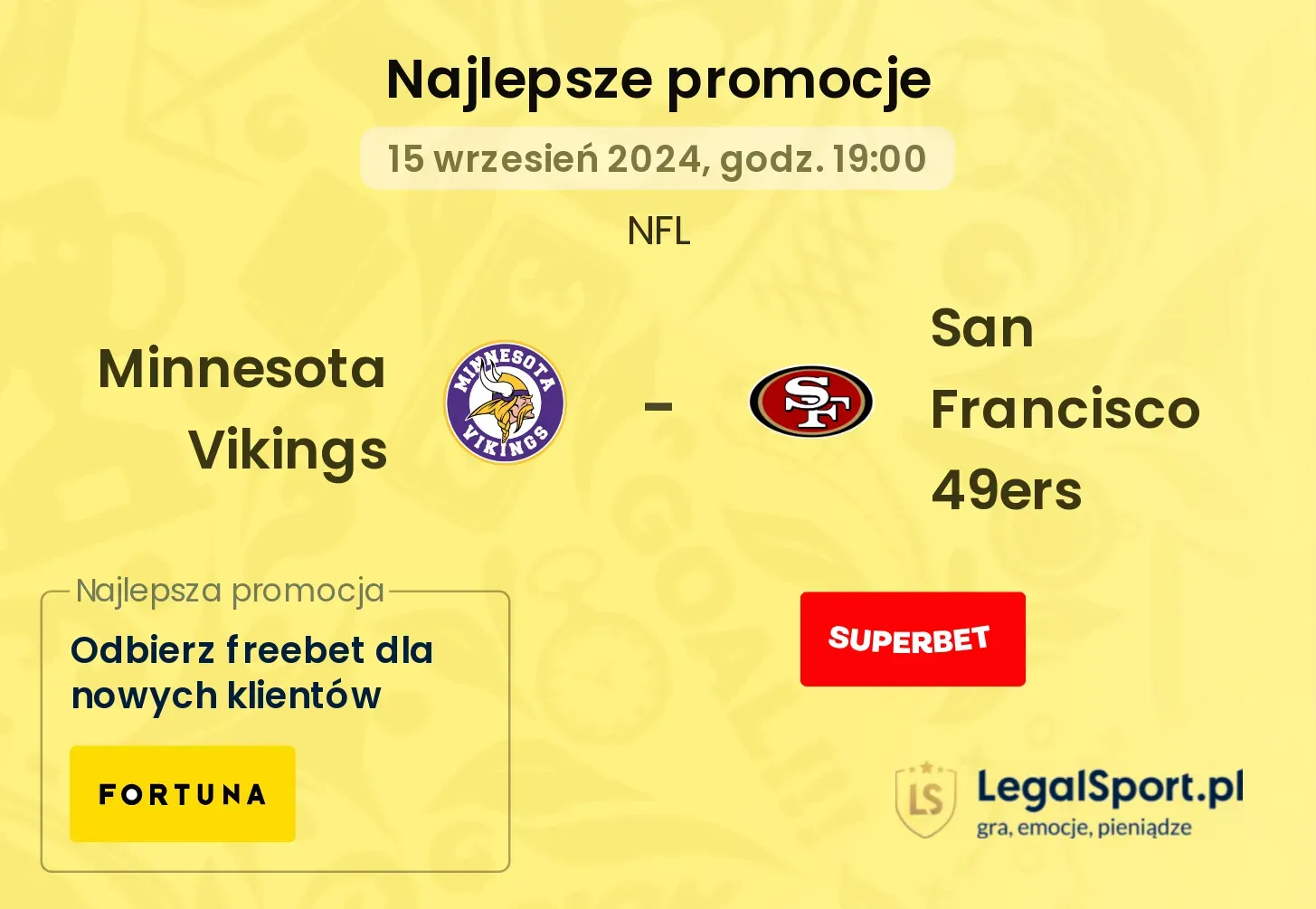 Minnesota Vikings -  San Francisco 49ers promocje bonusy na mecz