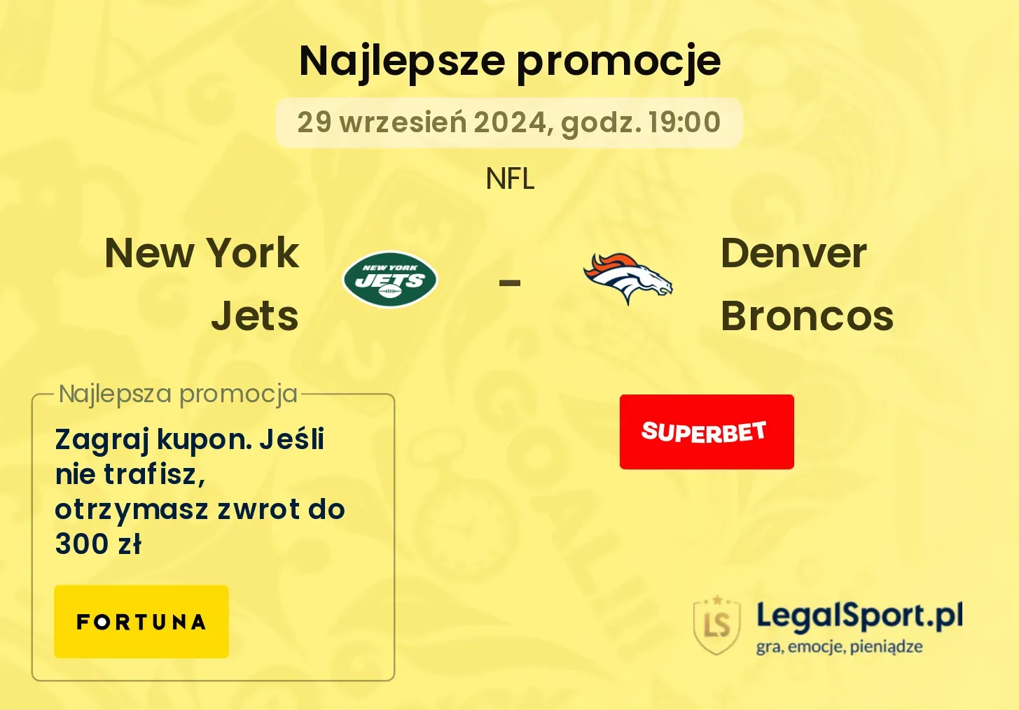 New York Jets - Denver Broncos promocje bonusy na mecz