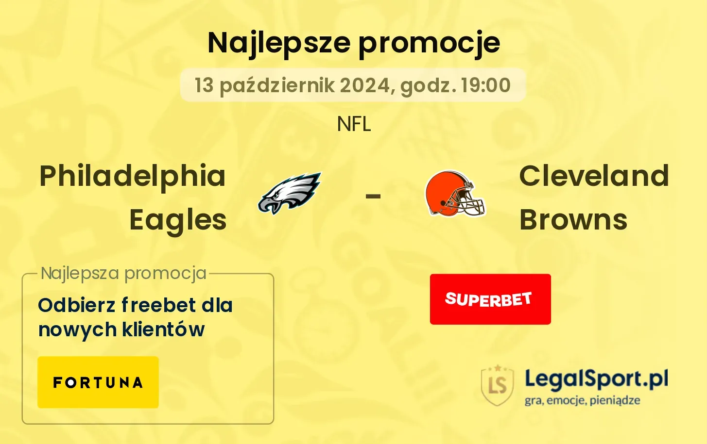 Philadelphia Eagles -  Cleveland Browns promocje bonusy na mecz