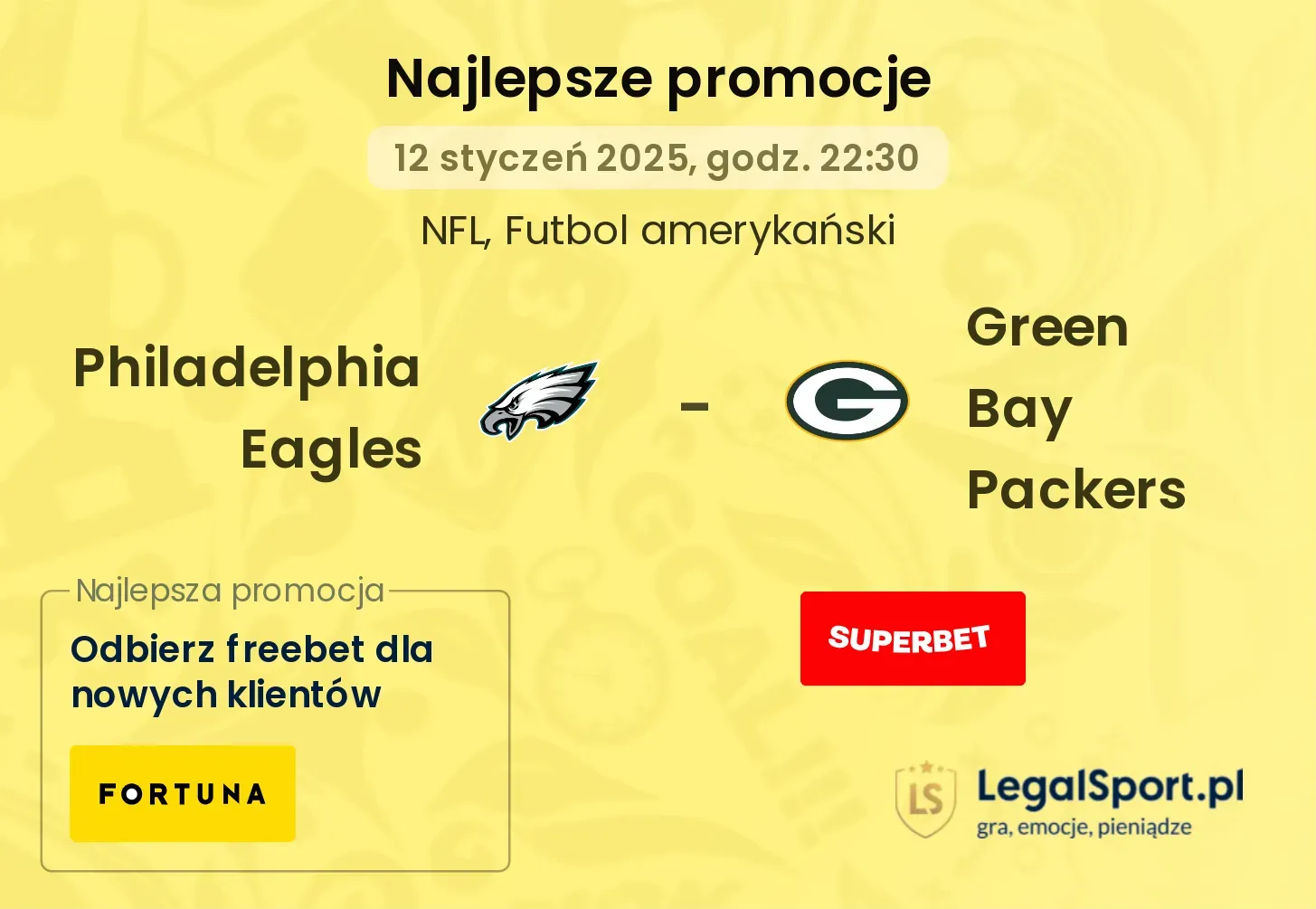 Philadelphia Eagles - Green Bay Packers promocje u bukmacherów