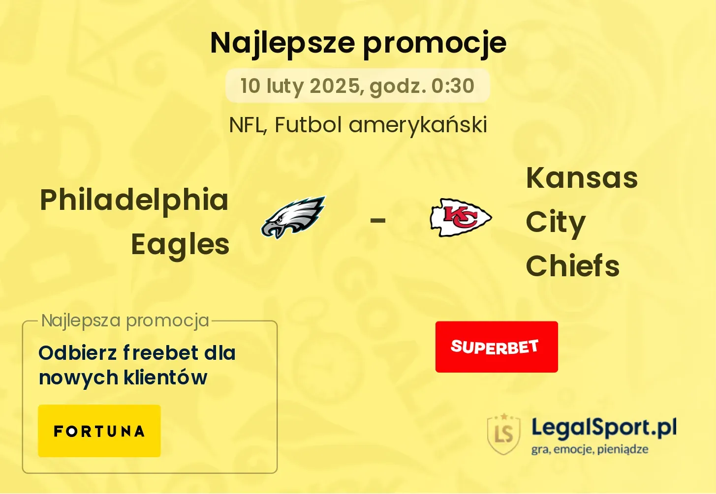 Philadelphia Eagles - Kansas City Chiefs promocje bonusy na mecz