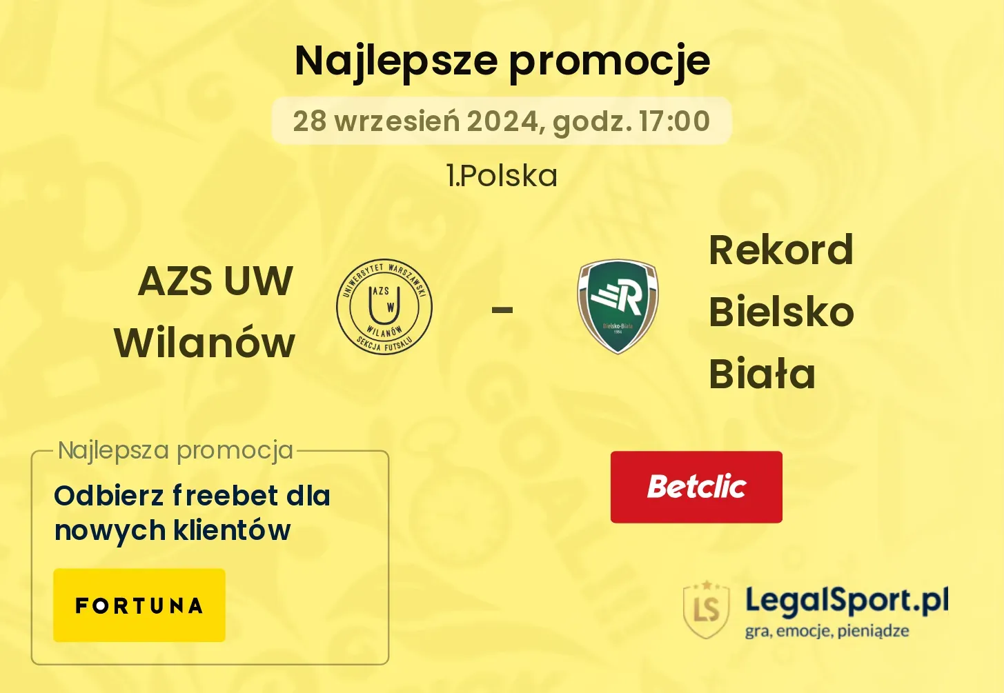 AZS UW Wilanów - Rekord Bielsko Biała promocje bonusy na mecz