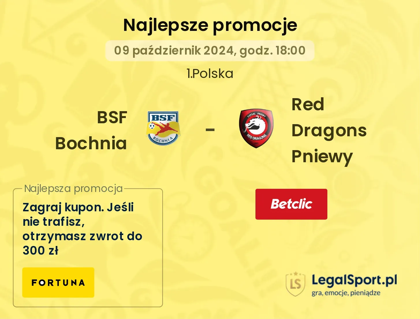 BSF Bochnia - Red Dragons Pniewy promocje bonusy na mecz