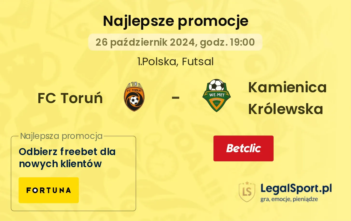 FC Toruń - Kamienica Królewska promocje bonusy na mecz