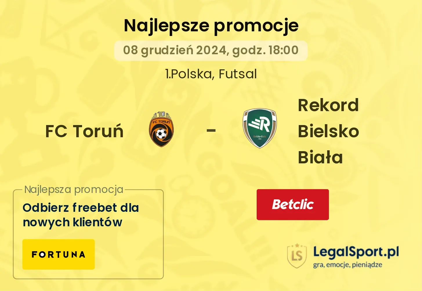 FC Toruń - Rekord Bielsko Biała promocje bonusy na mecz