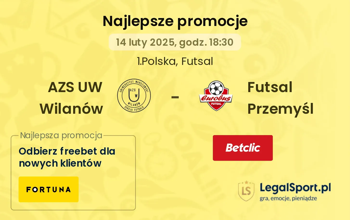 Futsal Przemyśl - AZS UW Wilanów promocje bukmacherskie 12.10, 18:00