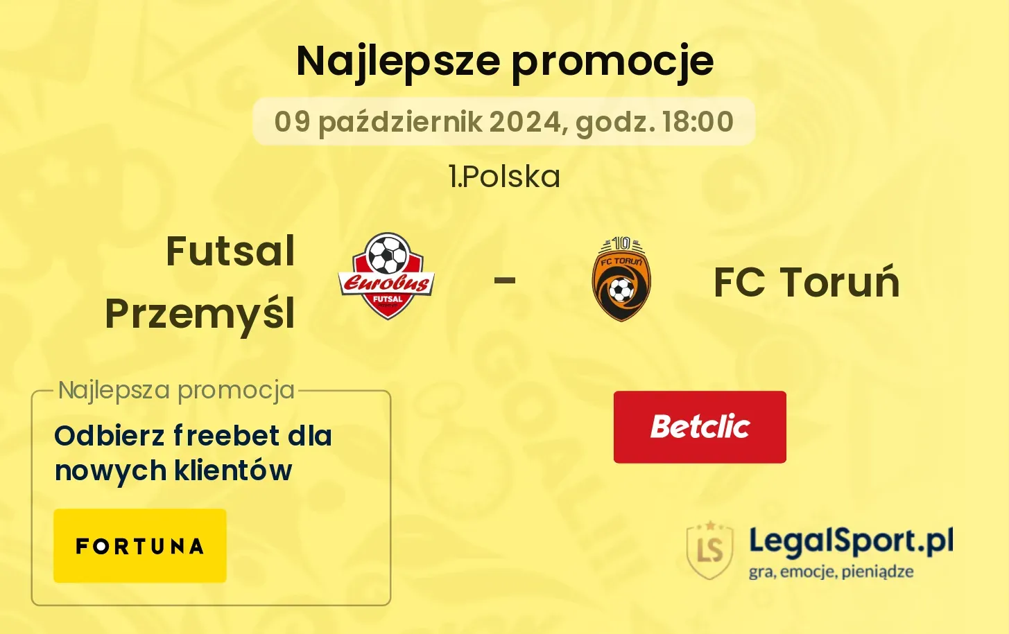 Futsal Przemyśl - FC Toruń promocje bonusy na mecz