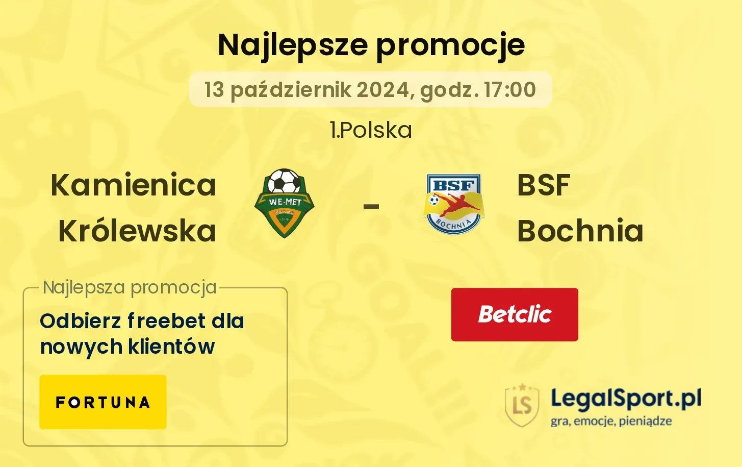 Kamienica Królewska - BSF Bochnia promocje bonusy na mecz