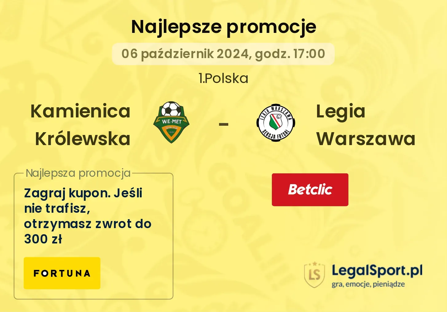 Kamienica Królewska - Legia Warszawa promocje bonusy na mecz