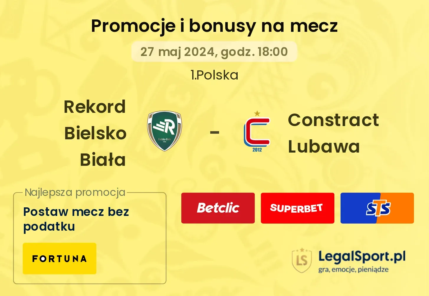 Rekord Bielsko Biała - Constract Lubawa promocje bonusy na mecz